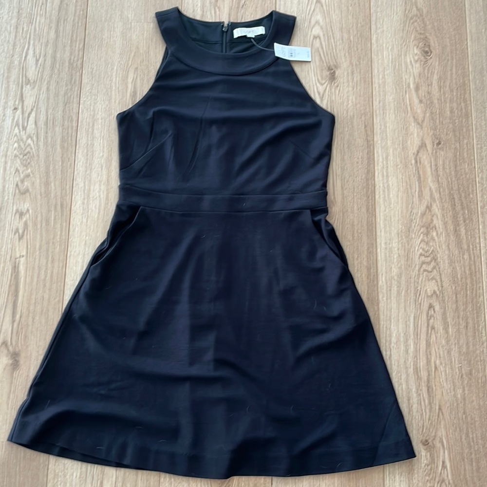 Black LOFT Sleeveless Dress with Pockets!